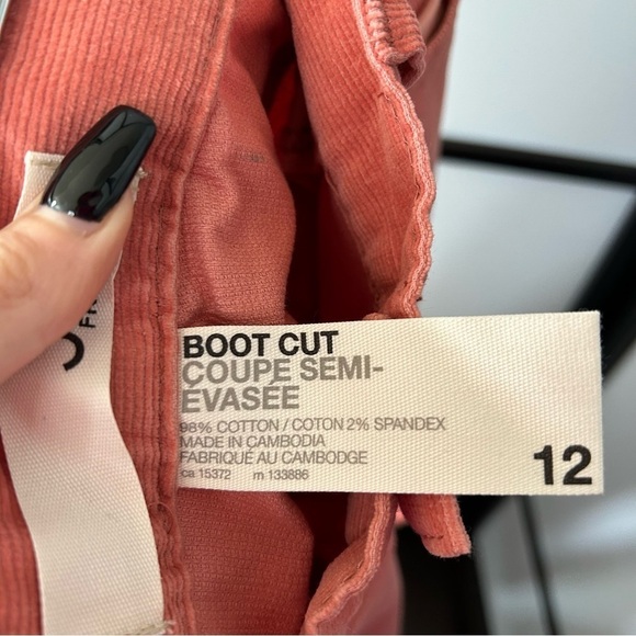 NWT Joe Fresh Salmon color Corduroy Low Rise Wide Leg Bootcut. Perfect for Fall - Picture 13 of 14